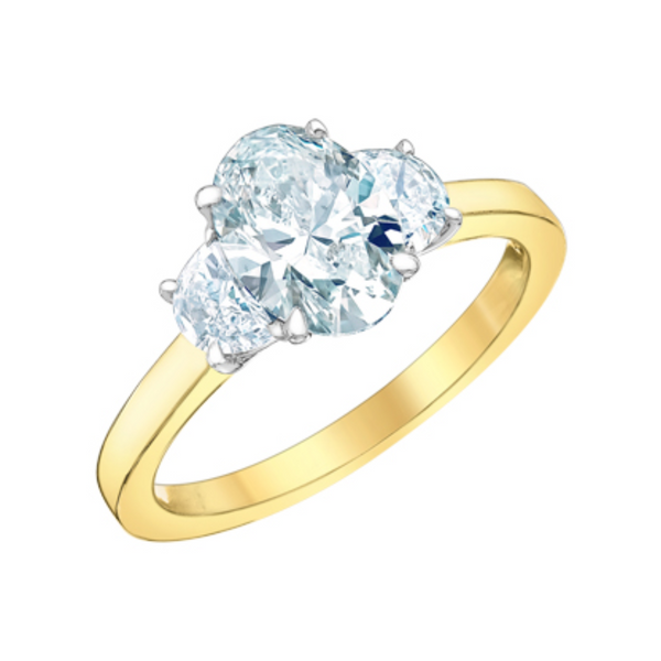 14K Yellow & White Gold 1.87ctw Lab Grown Diamond Trinity Ring