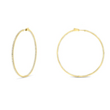 14K Yellow Gold 2.00ctw Diamond in out 2" Hoops