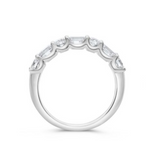 14K White Gold 1.30ctw Round Brilliant & Emerald Cut Diamond Band