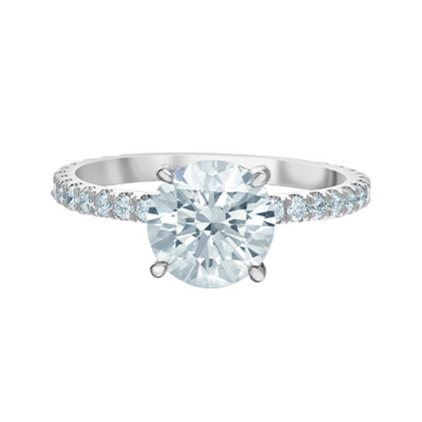 14K White Gold 2.50ctw Round Brilliant Lab Grown Diamond Ring with Hidden Halo & Sides