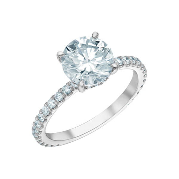 14K White Gold 2.50ctw Round Brilliant Lab Grown Diamond Ring with Hidden Halo & Sides