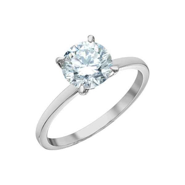 14K White Gold 1.56ctw Round Brilliant Lab Grown Diamond Ring with Hidden Halo