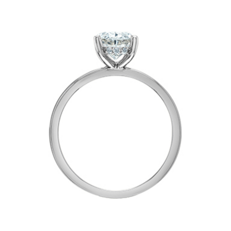 14K White Gold 1.64ctw Oval Lab Grown Diamond Ring with Hidden Halo