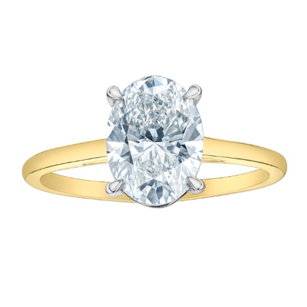 14K Yellow Gold 2.03ct Oval Lab Grown Diamond Solitaire Ring