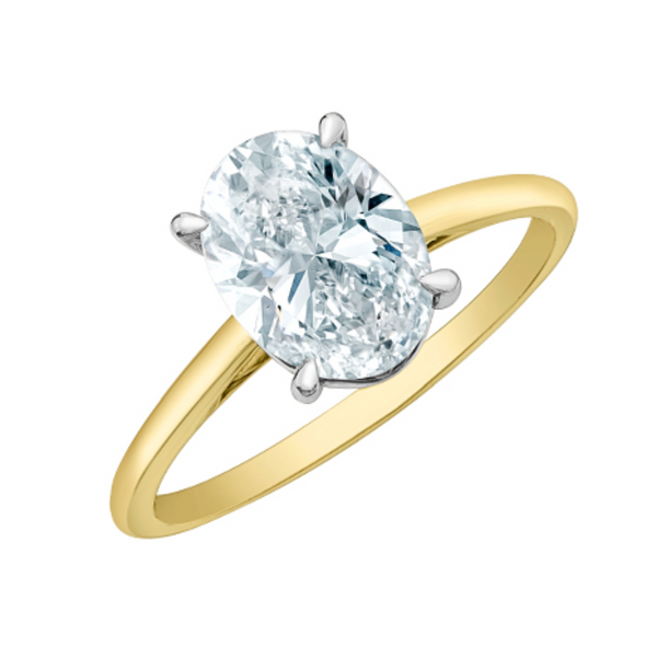 14K Yellow Gold 2.03ct Oval Lab Grown Diamond Solitaire Ring