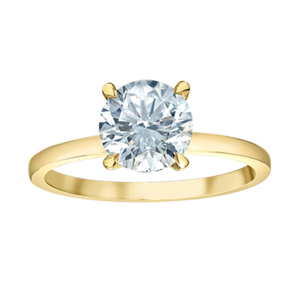 14K Yellow Gold 2.12ctw Round Brilliant Lab Grown Dimond Ring with Hidden Halo