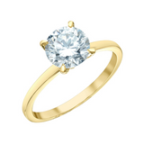 14K Yellow Gold 1.56ctw Round Brilliant Lab Grown Diamond Solitaire with Hidden Halo