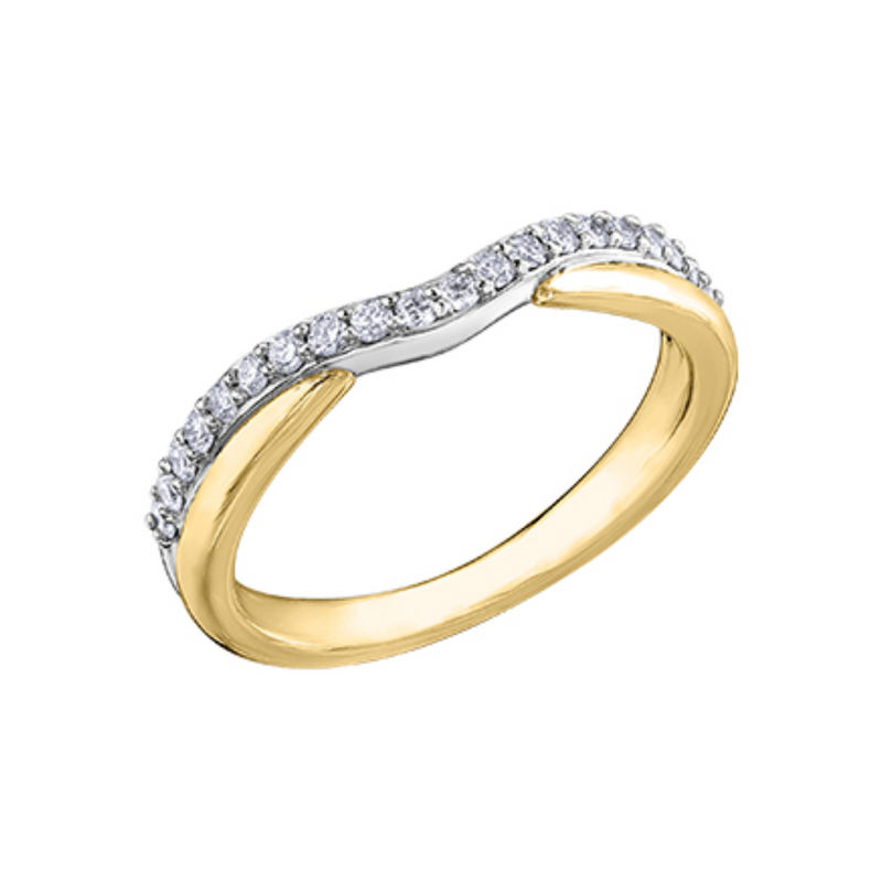 14K Yellow & White Gold .25ctw Diamond Band