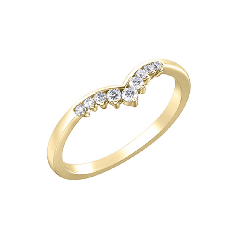 10K Yellow Gold .15ctw Diamond V Shape Ring