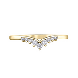 10K Yellow Gold .15ctw Diamond V Shape Ring
