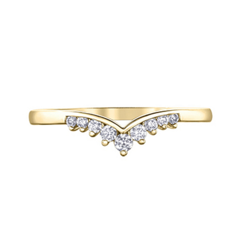 10K Yellow Gold .15ctw Diamond V Shape Ring