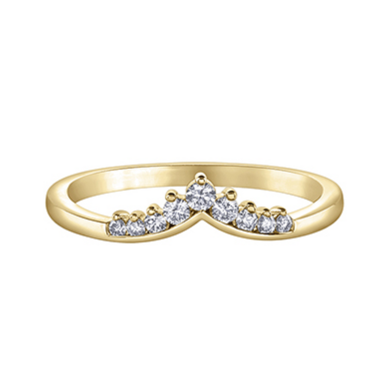 10K Yellow Gold .15ctw Diamond V Shape Ring