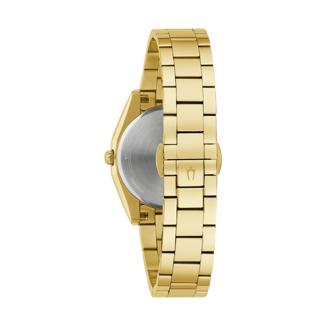 Bulova Surveyor Gold-Tone Watch with White Dial