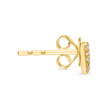 14K YG 0.09ctw DIAMOND "LOVE" STUDS