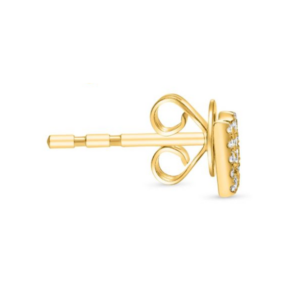 14K YG 0.09ctw DIAMOND "LOVE" STUDS