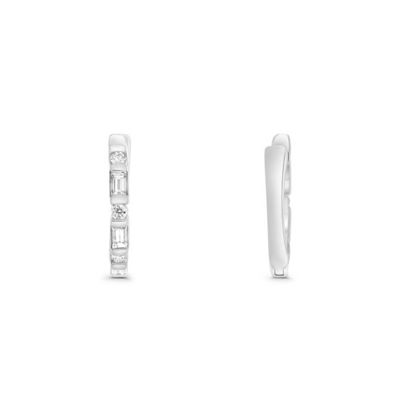 14K White gold 0.17ctw Diamond Huggies