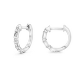 14K White gold 0.17ctw Diamond Huggies