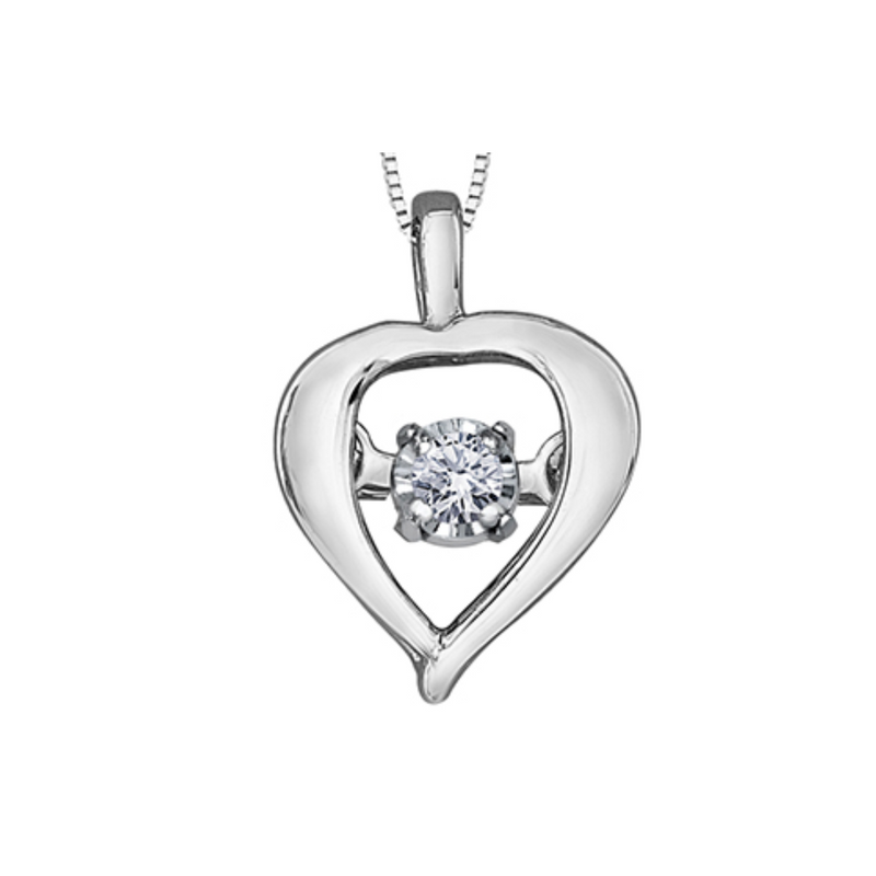 10K White Gold Diamond "Pulse" Pendant on Chain