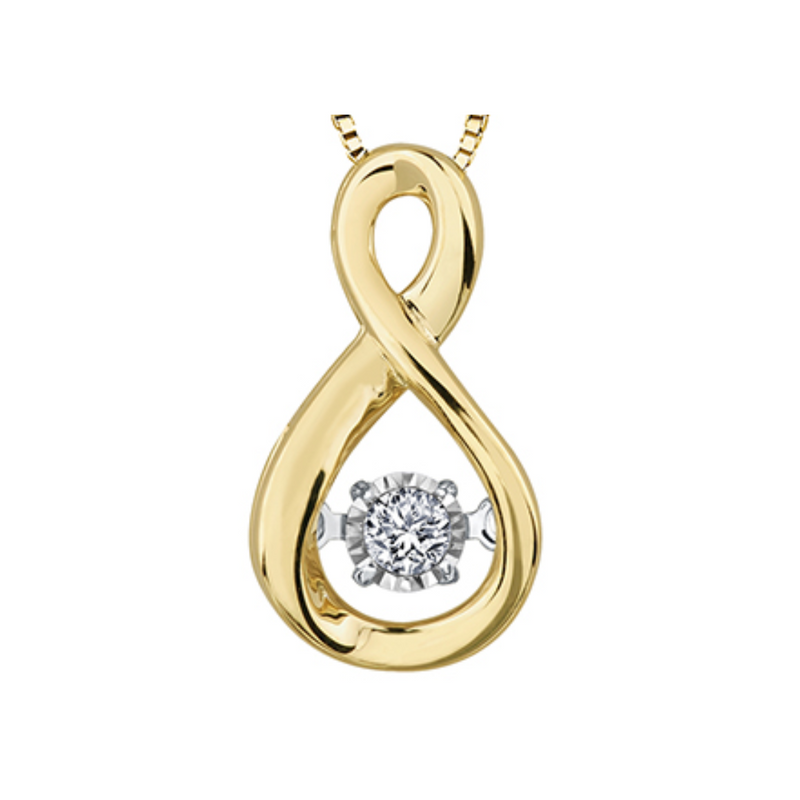 10K Yellow Gold Diamond "Pulse" Infinity Pendant on Chain