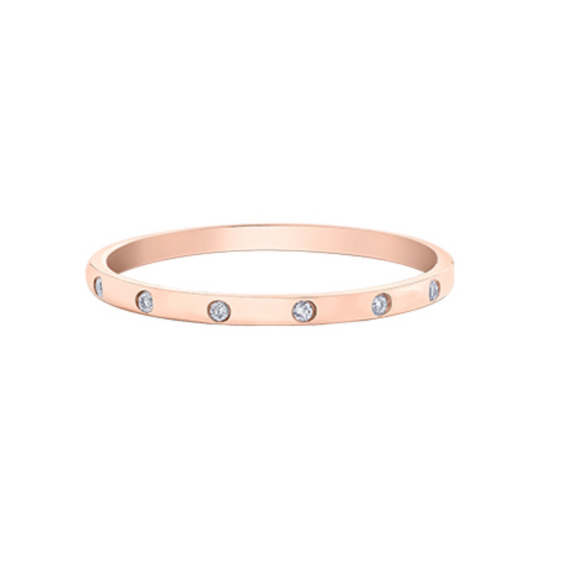 10K Rose Gold Chi Chi Bezel Set Diamond Ring