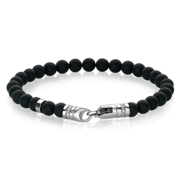 Italgem Matte Black Onyx Bead with Stainless Steel Clasp