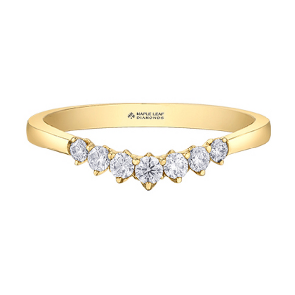 14K Yellow Gold .236ctw Canadian Diamond Curved Band