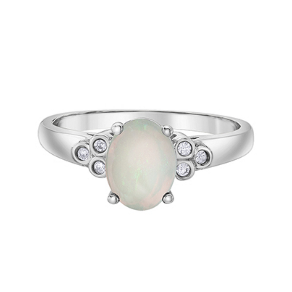 Opal white gold ring discount