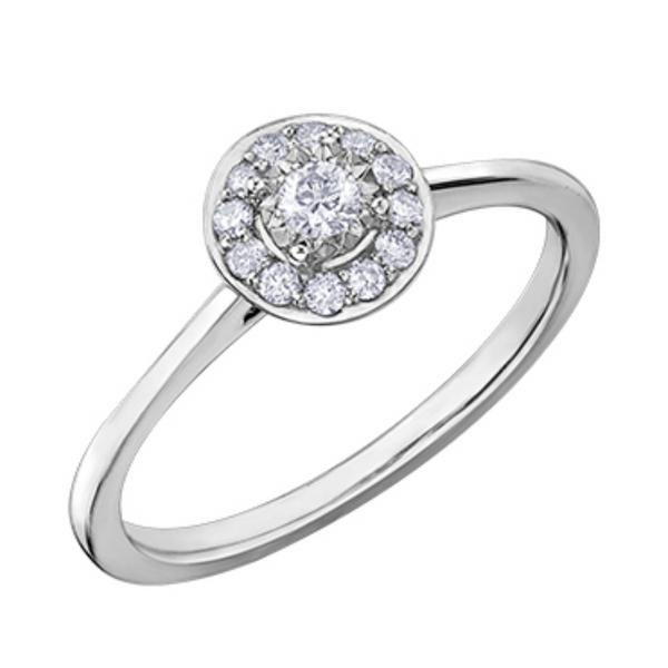 10K White Gold .19CTW Diamond Illuminaire Halo Ring