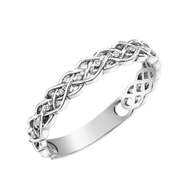 10K White Gold Chi Chi Celtic Braid Diamond Ring