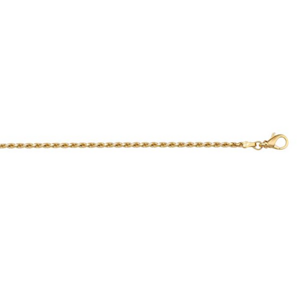 10K Yellow Gold Diamond Cut Rope Chain Anklet