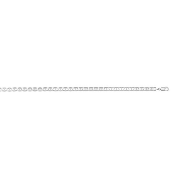 10K White Gold Flat Anchor Link Anklet