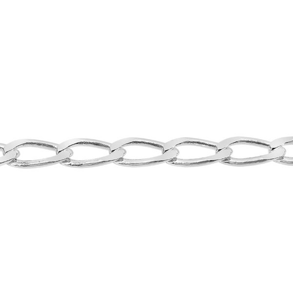 Sterling Silver Long Curb Link Chain Anklet