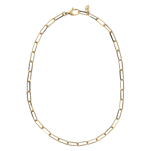 Bronzallure 18K Yellow Gold Plated Paperclip Chain