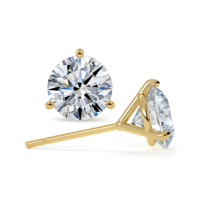 14K Yellow Gold 1.00ctw Diamond Martini Stud Earrings