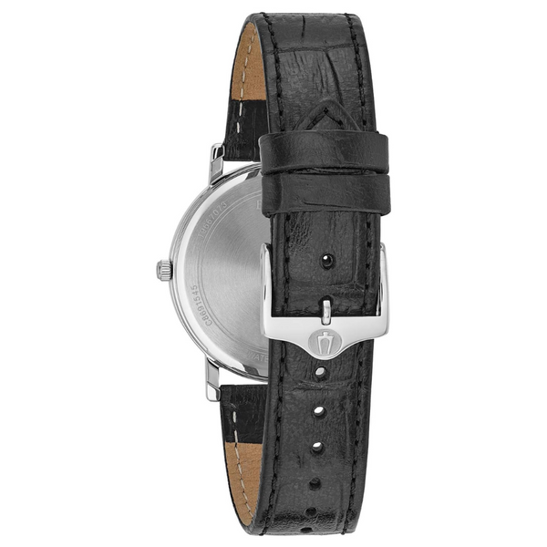 Bulova Black Leather Strap Watch