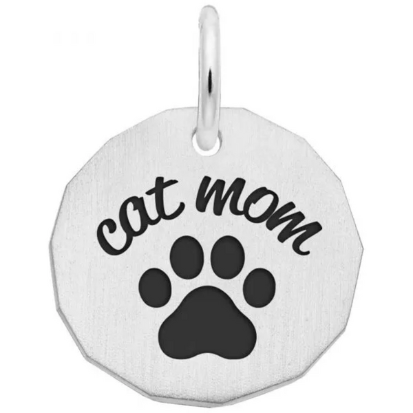 Sterling Silver Cat Mom Charm