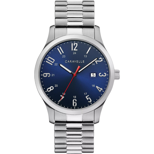 Caravelle Expansion Strap Watch with Blue Dial