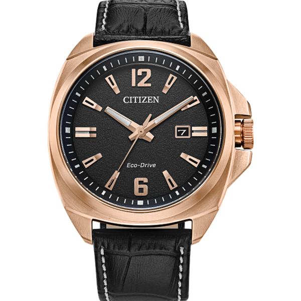 Citizen Eco-Drive Rose Tone Watch with Leather Strap