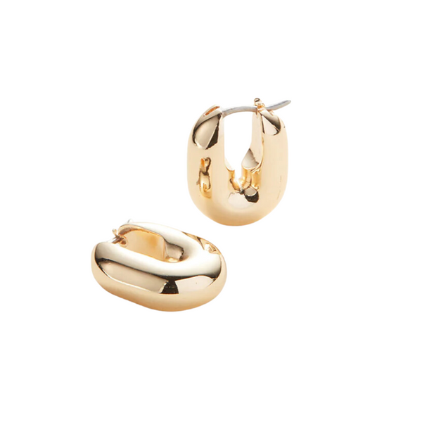 Jenny Bird Puffy U-Link Gold Earrings