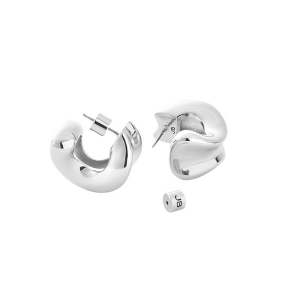 Jenny Bird Chunky Doune Hoops in High Polish Silver