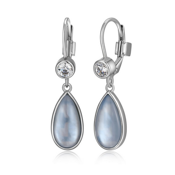 Elle "Ethereal Drops" Blue Topaz and Cubic Zirconia Earrings