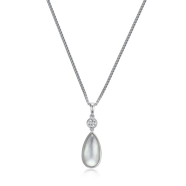 Elle Ethereal Drops Necklace with Pearl Pendant and Adjustable Chain
