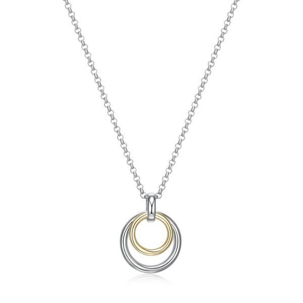 Elle 'Simpatico" Necklace with Double Layer Circle Pendant