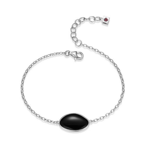 Elle "Pebble" Bracelet with Black Agate Stone