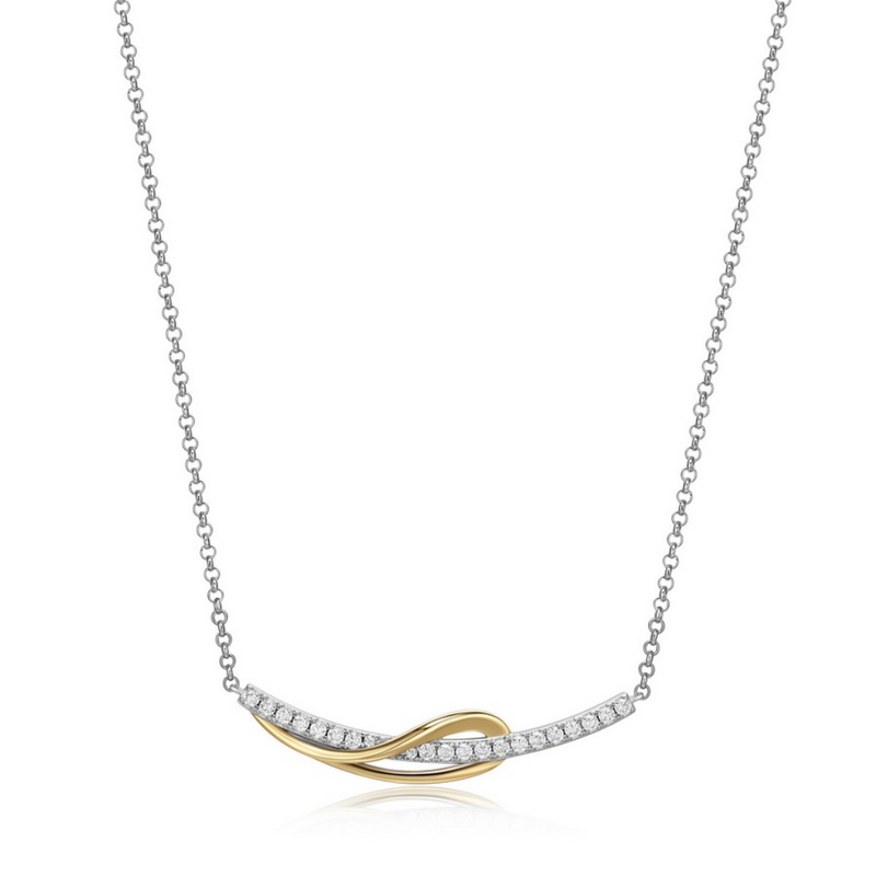 Elle "Confluence" Necklace with Cubic Zirconia Pendant