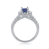18K White Gold Sapphire & Diamond Halo Ring