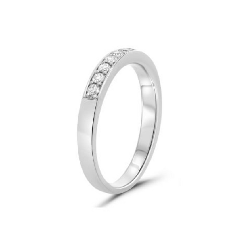 14K White Gold .51ctw Diamond Band