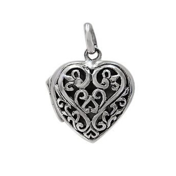 Sterling Silver Heart Engraved Locket