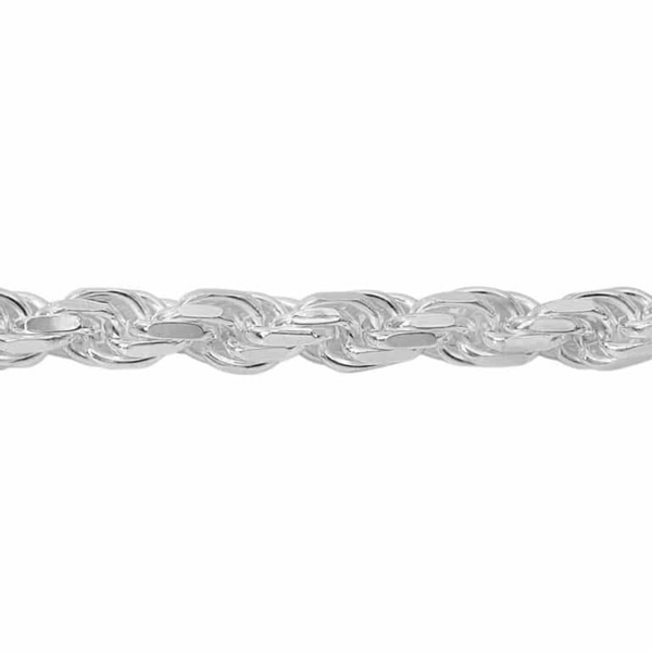 Sterling Silver Diamond Cut Rope Chain Anklet