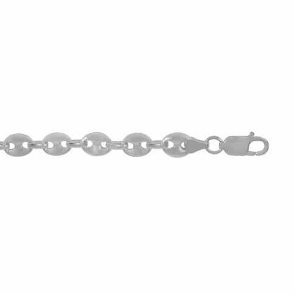 Sterling Silver Puffy Marine Link Anklet